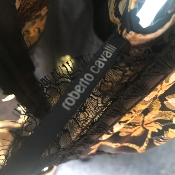 Roberto Cavalli Flower Yellow and Black dress - Picture 3 of 3